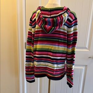 Vibrant Striped Hooded Sweater